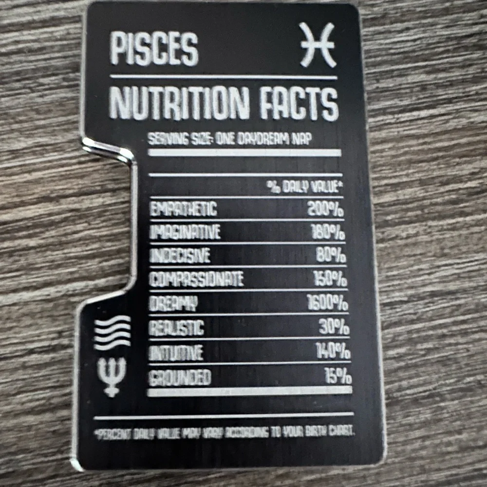 Pisces Nutrition Facts Minimalist Wallet